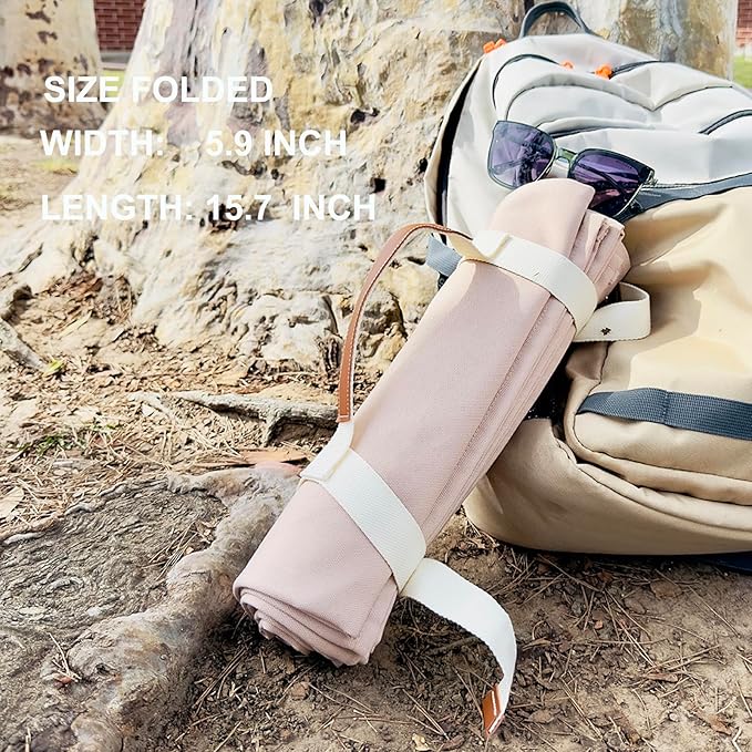 4'9" x 6'3" White Lightweight Water-Resistant Canvas Mat – Picnic, Outdoor, Beach, Park, Camping, Toy Mat