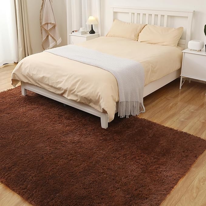 5x7 Area Rug, Luxury Rugs for Living Room, Ultra Soft Rugs for Bedroom, Non-Slip Indoor Carpet for Nursery, Kids Room, Playroom, Home Decor, Brown