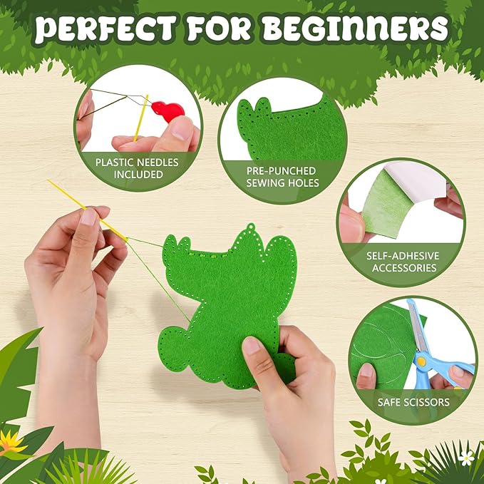 Garma Animal Sewing Kit for Kids - 14 in 1 Kids Sewing Crafts Kit for Beginners - Mini Sewing Kits for Kid 5-8 8-12 - Easy Sew Your Own Felt Animals DIY Craft Set for Boys & Girls Birthday