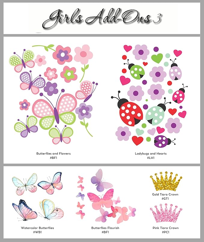 Decor Designs Decals Girls Nursery Baby Grey and Pink Elephant Custom Name Personalized Wall Decal Sticker for Playroom Decor or Baby's Room (Multi-Sizes) (Name with Initial)