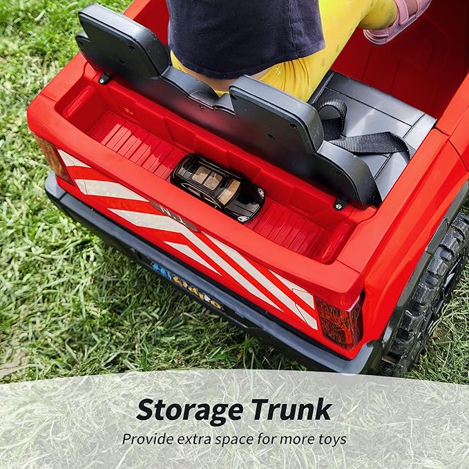 24V 10Ah Electric Police Car Ride on Toy for Big Kids, 4WD 2 Seater Kids Ride on Car SUV w/Remote Control, 4x200W Motors - Red