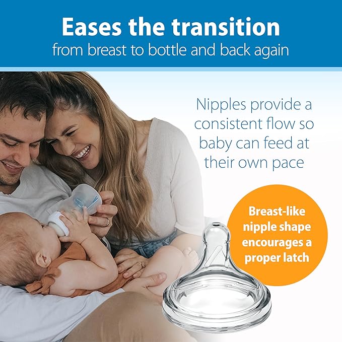 Dr. Brown's Natural Flow Anti-Colic Options+Wide-Neck Baby Bottle,9 oz/270 mL,Level 1 Nipple,1-Pack,0m+