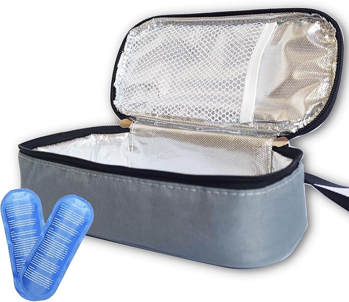 Insulated Breastmilk Cooler Bag with 2 Ice Packs - Breastmilk Cooler Organizer Bag for Daycare, Breastfeeding Mom Travel Outdoor