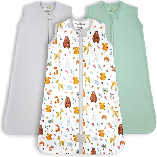 Mama Cheetah Baby Sleep Sack 0.5 TOG, Organic Cotton Baby Wearable Blanket with Two-Way Zipper, Swaddle Transition Baby Sleeping Bag for Newborn Infant Toddler Boy Girl, 0-6 Months