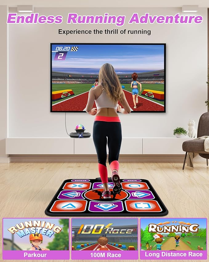 Eletrionic Dance Mat for TV with HD Camera, Non-Slip Dance Pad for Girls Boys, Dance Game Mat Xmas B-Day Gifts for Kids Adults (Black)