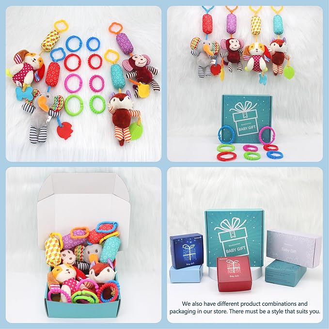 BLOOBLOOMAX Sock rattles for Babies 0-24 Months Baby Animal Foot Finder Educational Toys