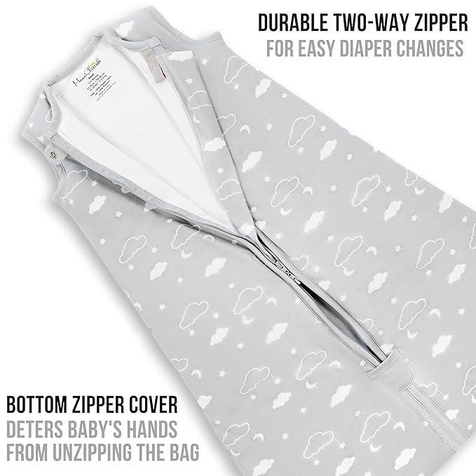 Mama Cheetah Baby Sleep Sack 2.5 TOG, Winter Baby Sleeping Bag with 2-Way Zipper, Organic Cotton Swaddle Transition Wearable Blanket for Boy Girl Infant Toddler, 6-12 Months, 1-Pack