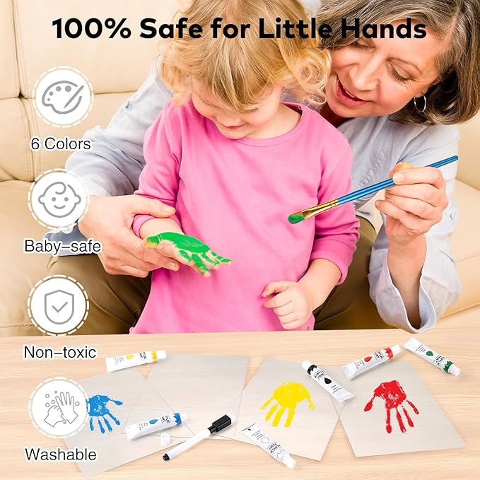 Family Handprint Kit, DIY Craft Keepsake Photo Frame, Hand Print Ornament Kits, Family Gifts for New Parents & Mom & Baby, Grandparents, Couples, Father's Day, Mother's Day, Anniversary