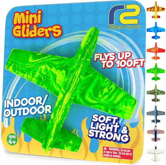 Foam Airplanes - Stocking Stuffers for Kids All Ages 4 5 6 7 8 9 10 Year Old - Best Toy Gift - Boy Toys Stocking Stuffer Gifts - Air Plane Gift Idea - Easter Basket Gifts for Boys & Girls Party Favors