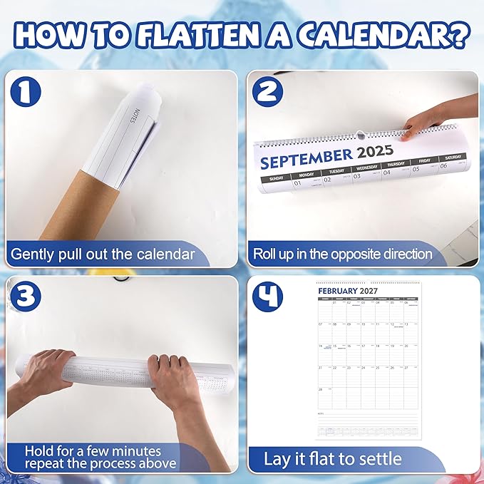 GuassLee Extra Large Wall Calendar 2025-26, 20"x 30" Gaint Vertical Wall Calendar 2026, Sep. 2025 to Mar. 2027, 19-Month Hanging Paper Planner Wall with Julian Date for Office Home