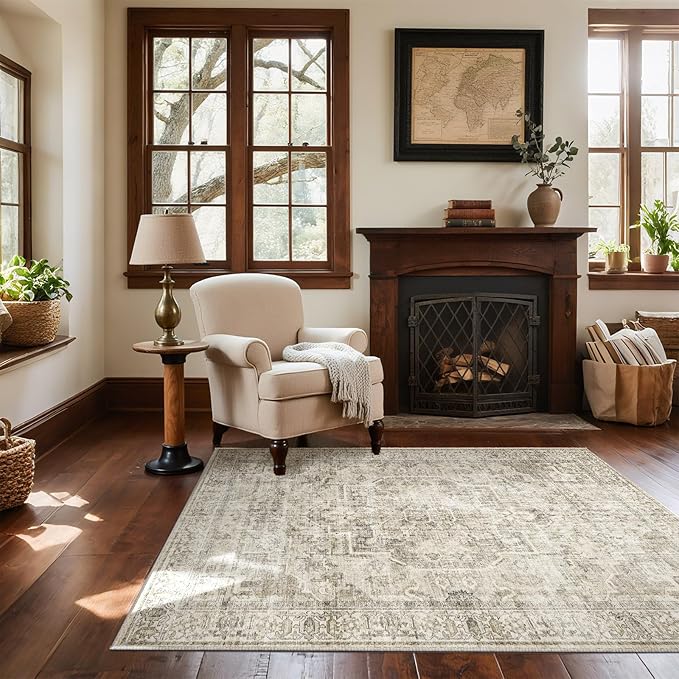 Machine Washable Throw Rugs for Entryway: Door Mat Indoor Entrance 3x5 Small Rug Stain Resistant Non-Slip Low Pile Soft Carpet for Kitchen Front Door Indoor Entry Bathroom Bedroom