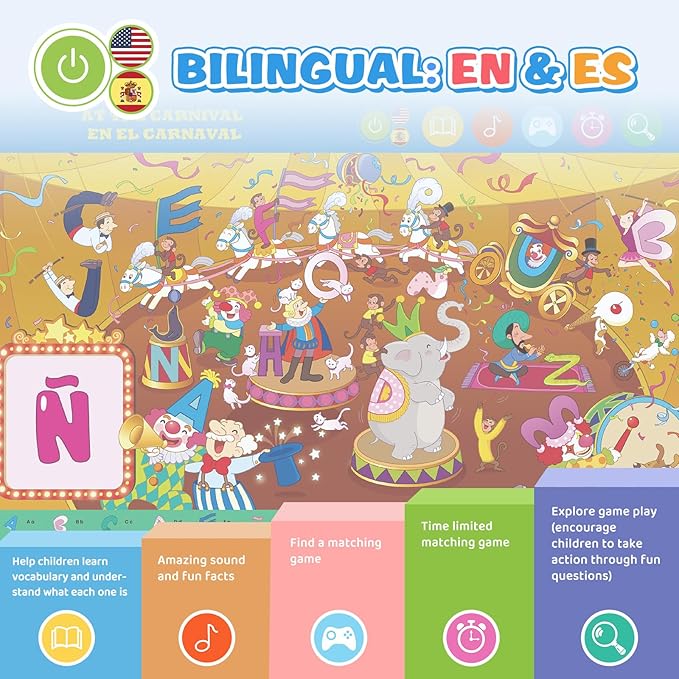 Interactive Search and Find Activity Books for Kids Ages 3-5, Toddler Travel Games Toys for Car Airplane, Road Trip Activities for Kids 4-8, Educational Preschool Learning Toys Gift with a Talking Pen