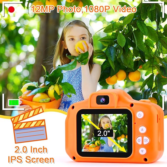 GKTZ Toys for Girls Age 3-8, Kids Camera Digital Video Toddler Camera Children Camcorder Birthday Gifts for 3 4 5 6 7 8 Year Old Girls with 32GB SD Card