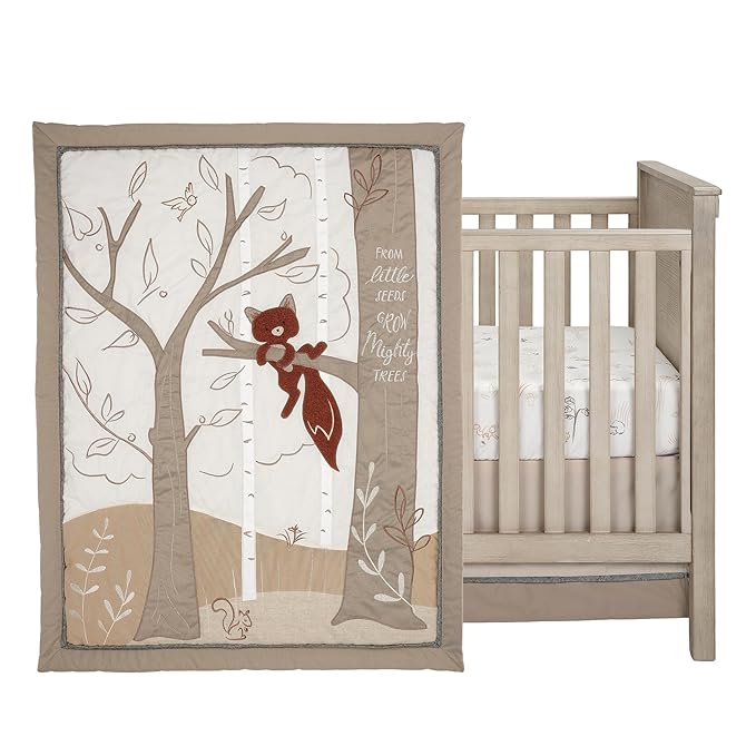 Lambs & Ivy Treetop Fox Woodland Tree Nursery 3-Piece Baby Crib Bedding Set
