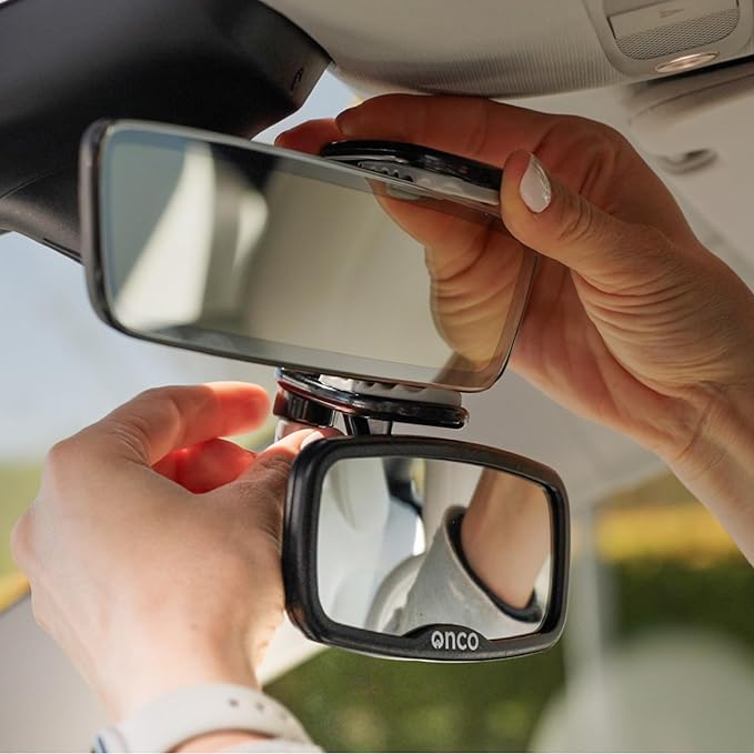 Onco Forward Facing Baby Car Mirror - Clip On Car Mirror for Baby, 100% Shatterproof & Shakeproof, Newborn Essentials