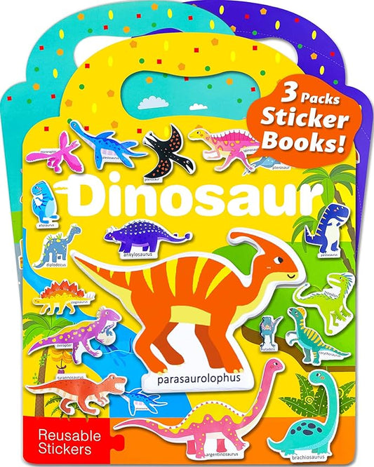 Reusable Sticker Book for Toddlers 2-4 Years, Stickers for Kids, Toddler Sticker Book Ages 1-3, Toddler Craft Activities, Toddlers Travel Toys Ages 2+ Boy Girl Birthday Gifts