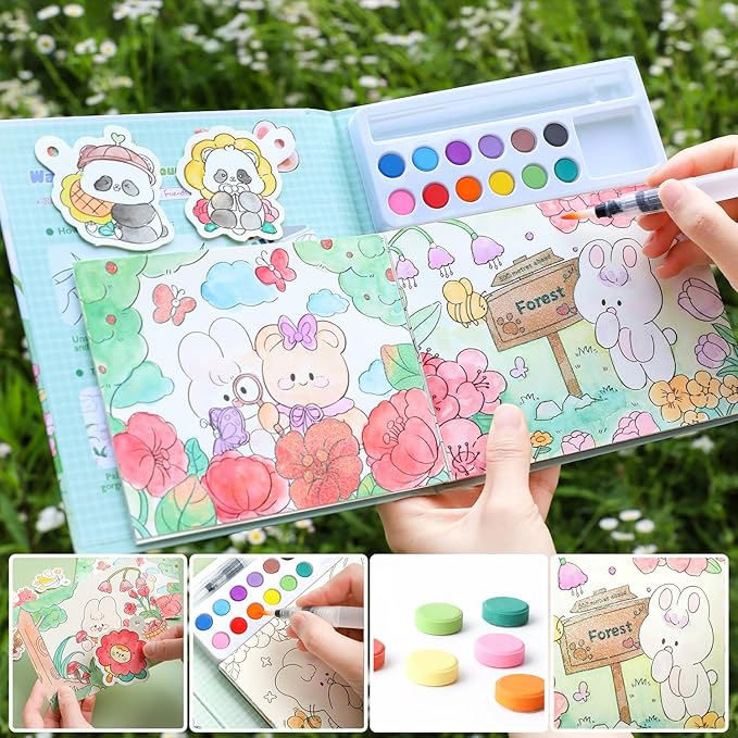 Paint with Water Coloring Books for Kids Ages 3-5, 4-8 – Cute Coloring Book for Teens,Arts and Crafts for Kids Ages 3 4 5 6 7 8+, Birthday Gift Toys for Girls Boys,Travel Toys -Rabbit