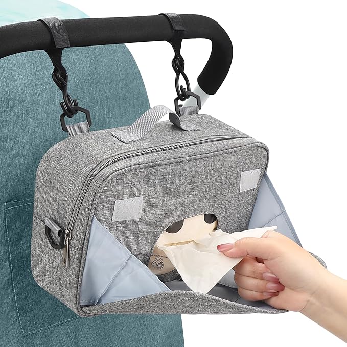 Accmor Stroller Organizer, Universal Stroller Organizer with Insulated Cup Holder Pocket, Dual Purpose Large Capacity Stroller Bag Caddy, Stroller Accessories Fits for Uppababy, Doona, Nuna Strollers