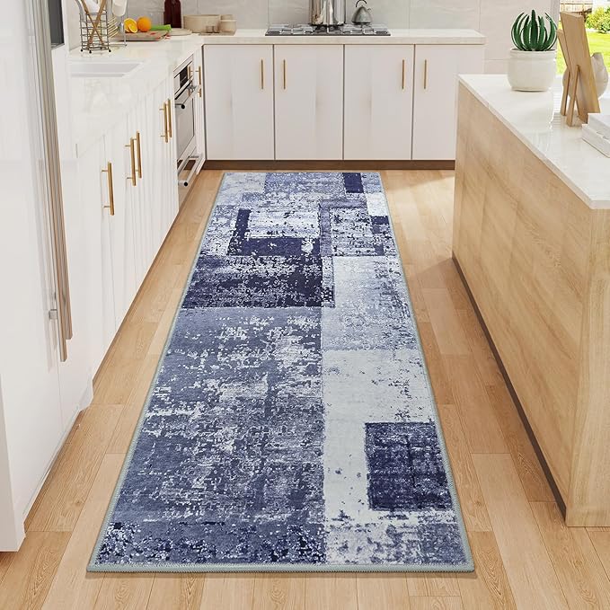 LOCHAS Washable Runner Rugs for Hallway, 2x6 Non Sip Soft Rug for Bedroom Entryway Kitchen Laundry Room, Long Abstract Carpet for Indoor Floor Bedside, Geometric Vintage Home Decor, Pet & kid Friendly