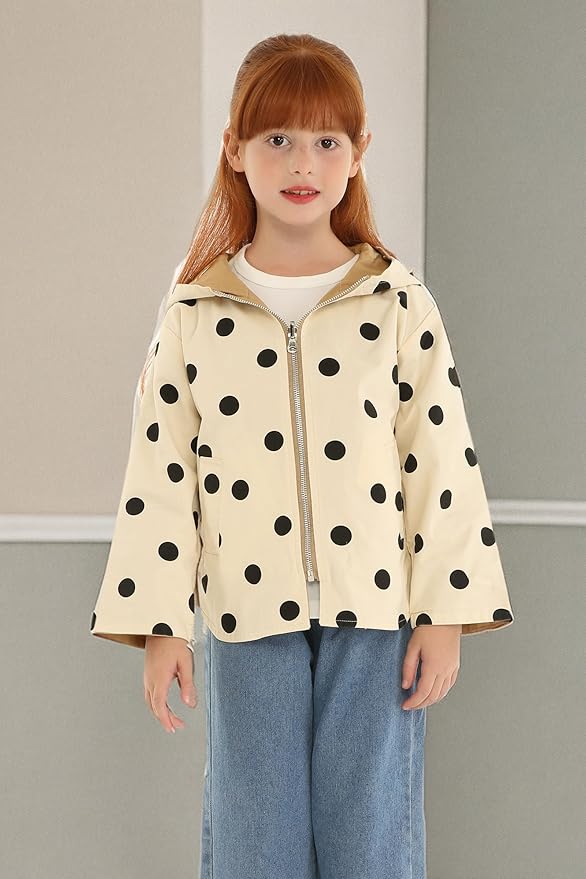 Mud Kingdom Cute Girls Hooded Jacket Reversible Full Zipper Outerwear