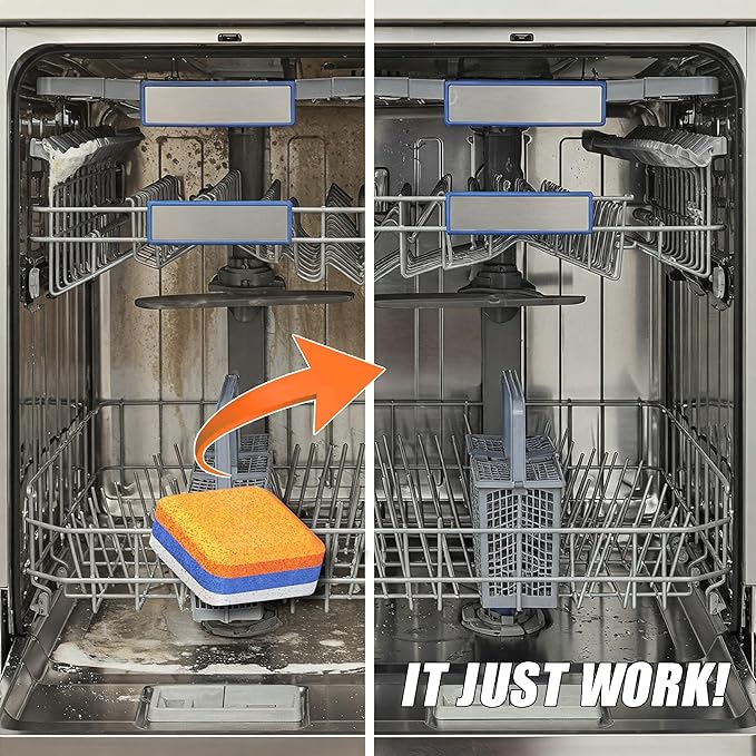 Dishwasher Cleaner Deodorizer Descaler Tablets - 56 Tabs - 1 Plus Year Supply - Extra Scented Deep Cleaning Sanitizer Pods - Remove Hard Water - Contain Citric Acid Heavy Duty Septic Safe - Citrus