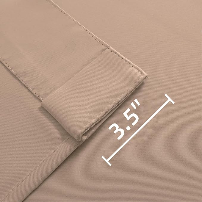 Joydeco Custom Blackout Curtains for Bedroom, 1 Panel Room Darkening Curtains & Drapes for Living Room Window Rod Pocket Back Tab (Custom Size,Khaki)