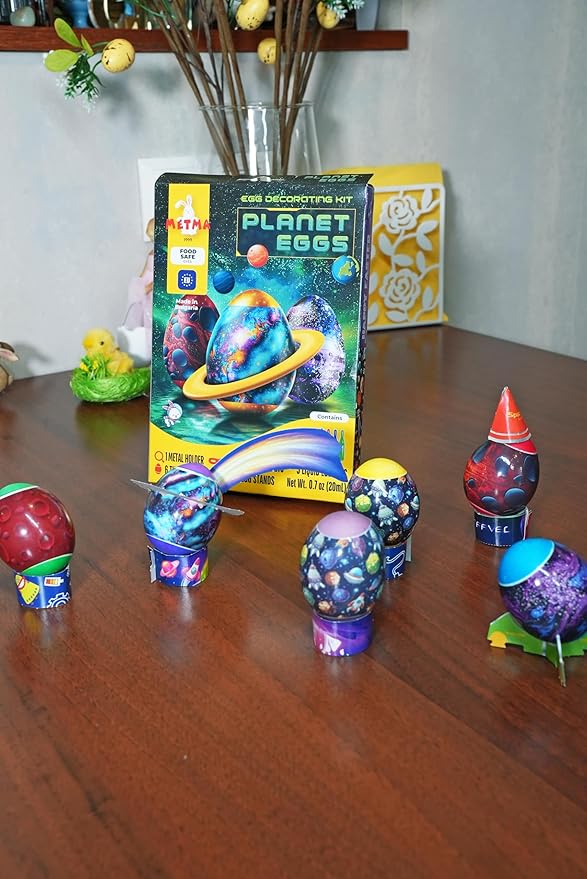 Egg Decorating Kit Planet Eggs & Unicorn Eggs - Complete Decorative Eggs Set with Liquid Dyes, Thermal Stickers, Egg Stands, and More - Fun Easter Egg Dye Kit Arts and Crafts for Kids (Pack of 2)