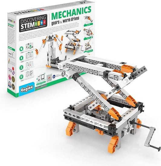Engino- STEM Toys, Mechanics Gears & Worm Drives, BuildingToys for Kids 9+, Engineering Kit, Educational Set, Gifts for Boys & Girls, STEM Projects, Fun Activities for Kids (12 Model Options)