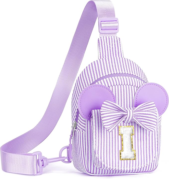 Gifts for Girls, Girls Birthday Gift Girl Gift Trendy Stuff | Purple Letter Small Sling Bags for Little Girl Kids Cross Body Belt Bag Sling Bag Birthday Gifts for Sister Daughter (Purple I)