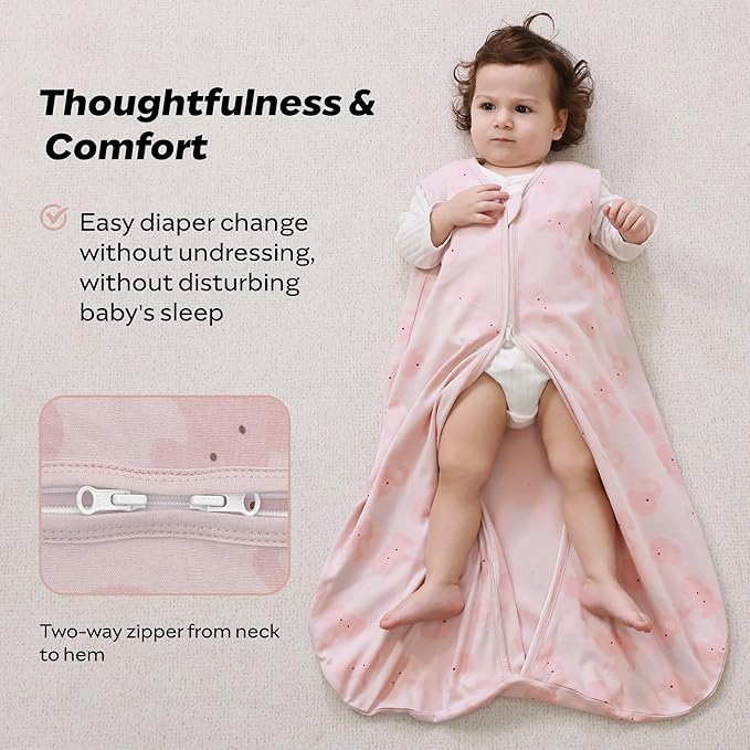 JELLYMONI Baby Sleep Sack 12-18 Months 0.5 Tog Wearable Blanket for Baby, 100% Cotton 3 Pack Infant Toddler Sleeping Sack Lightweight Soft 2-Way Zipper Sleepsack