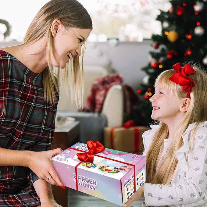 IFLOVE Paint Your Own Stepping Stones for Kids Craft Kits,Arts and Crafts for Kids Ages 4-8,5 Pack Painting Crafts for Girls Ages 8-12，Outdoor Toys Art Supplies Toddler Birthday Gift (Unicorn)