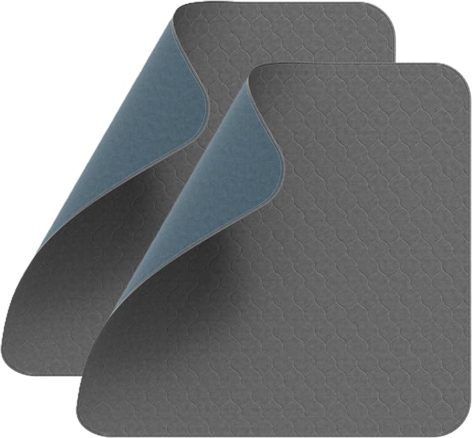 Inspire Underpads | Stain Hiding Gray Reusable Incontinence Bed Pads | Waterproof Mattress Pad | for Adults Babies and Dogs (34 X 52)
