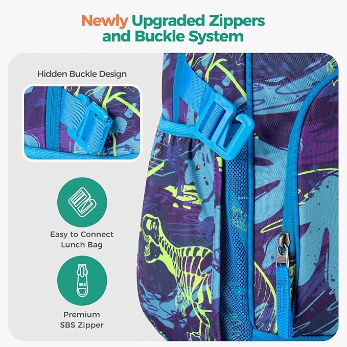 Choco Mocha Tie-Dye Backpack for Boys, Elementary School Backpack for Boys Ages 6-8 Kids Kindergarten Backpack Bookbag 17 Inch with Chest Strap, Blue Black