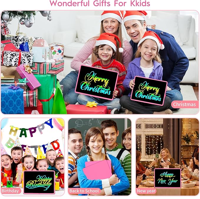 Teen Girl Birthday Gifts, 0 SMALL MODEL LCD Writing Tablet for Kids, Educational Toys for 3-10+ Years, Toddler Toys for 1-2 Year Old, Large Rechargeable Doodle Board Pad, Easter Basket Stuffers (Pink)