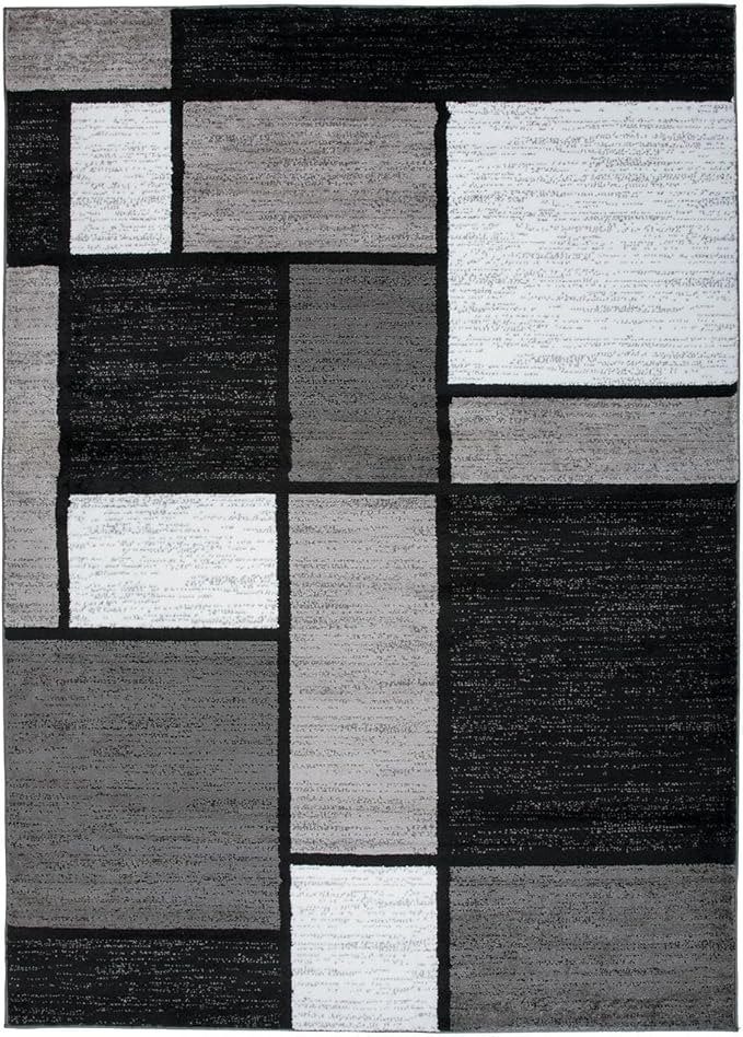 Rugshop Contemporary Modern Boxes for Home Office,Living Room,Bedroom,Kitchen Non Shedding Area Rug 12' x 15' Gray
