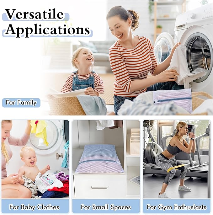 Durable Mesh Laundry Bags 5-Pack (12x16 Inch) Delicates Protector for Lingerie & Baby Clothes