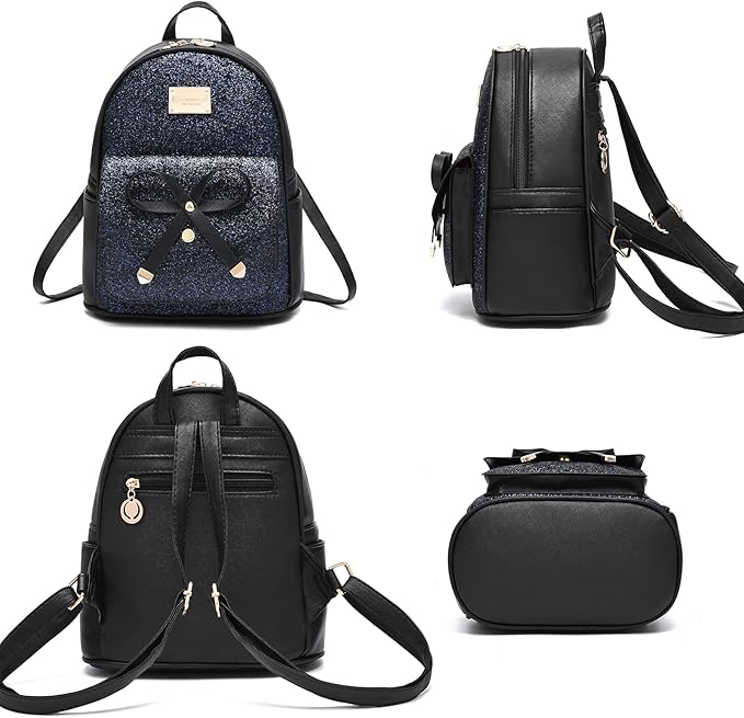 I IHAYNER Girls Bowknot Cute Leather Backpack Mini Backpack Purse for Women