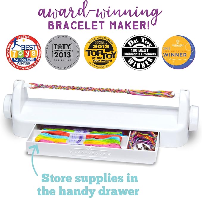 Loopdedoo Deluxe DIY Friendship Bracelet Maker Kit - Make Bracelets in Minutes for Birthdays and Friendship Gifts - Award Winning Crafts Kit for Kids Aged 8+