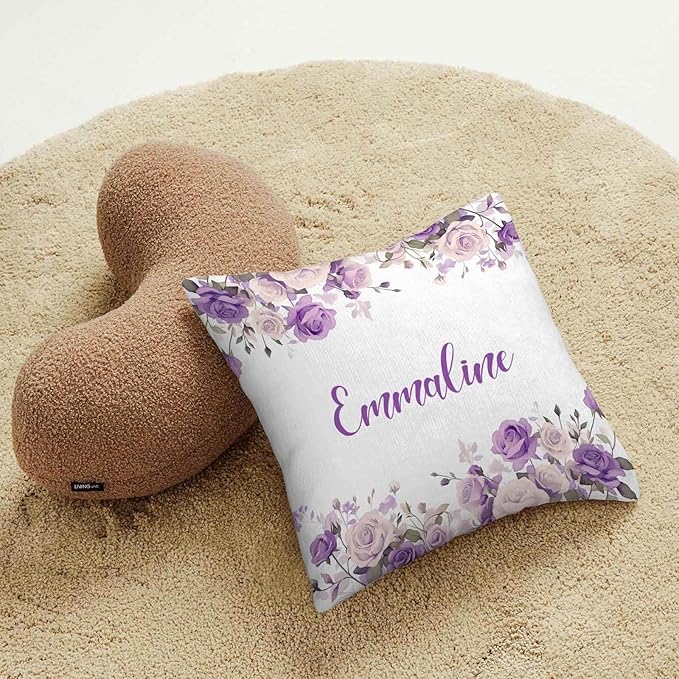 Personalized Baby Girl Crib Bedding Set – Custom Name Floral Purple 3-Piece Nursery Set with Soft Flannel Blanket, Fitted Sheet & Pillowcase – Infant & Toddler Bedding Gift