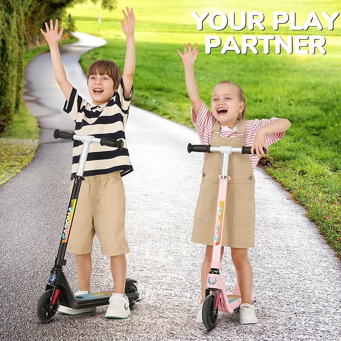 Caroma Electric Scooter for Kids Ages 6-12,150W/180WMotor,10 MPH Max Speed & 7 Miles,Colorful Lights,Adjustable Height & Speed,LED Display,Foldable Kids Electric Scooter 132 Lbs Max Load,Idea Gift