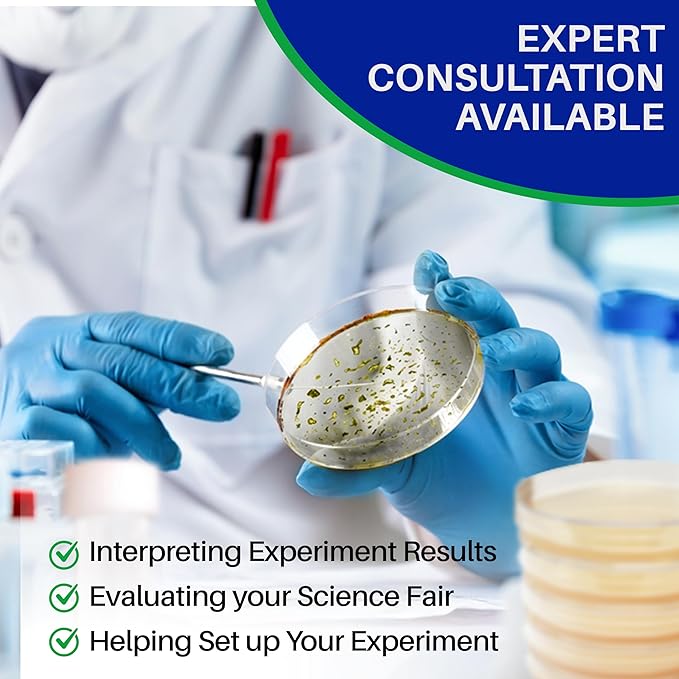 Evviva Sciences Microbiology Science Project Kit, Pre-Poured Agar Plates for Students, Agar Petri Dishes to Learn Microbiology, with Educational Experiment eBook