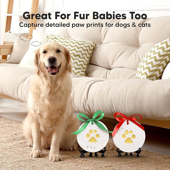 Baby Hand and Footprint Kit Girls, Boys - Personalized Baby Footprint Ornament Kit, Newborn Keepsake Gifts for New Mom, Easy to Use Handprint Makers, Cute Shower Gifts(Sky, Multi-Colored)