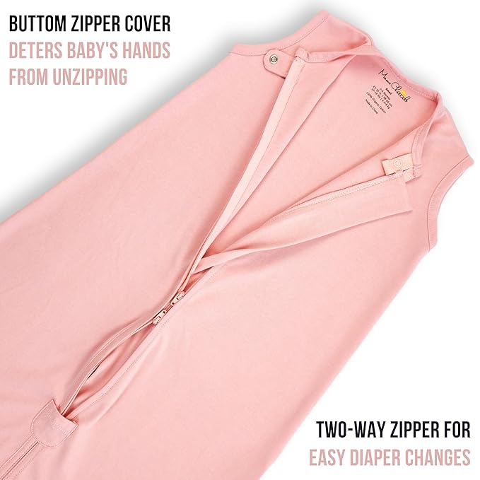 Baby Sleep Sack 1.0 TOG, Organic Cotton Baby Wearable Blanket with Two-Way Zipper, Swaddle Transition Baby Sleeping Bag, All-Season Sleep Sack for Newborn Infant Toddler Boy Girl, 2-Pack, 0-6 Month