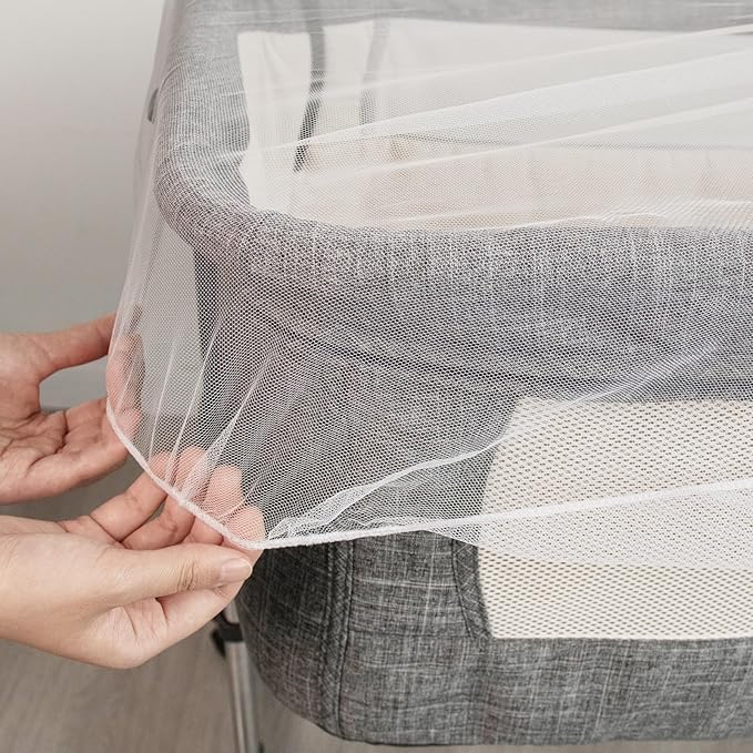 2 Pack Baby Mosquito Net for Stroller, Playard & Bassinet, Reusable Bug Net for Cradles, Carrier, Pack and Plays and Portable Mini Crib, Baby Playpen Mosquito Net Cover, White