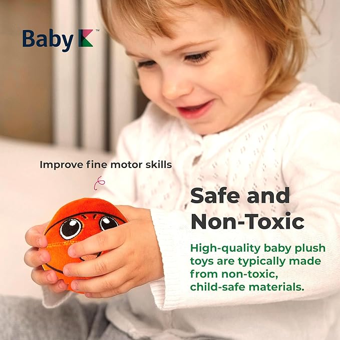 My First Sports Bag with 5 Plush Sports Balls - Rattle Ball with Sound - Sensory Toys for 1 Year Old - Toys for Toddler - Rattles Gift for 1 Year Old