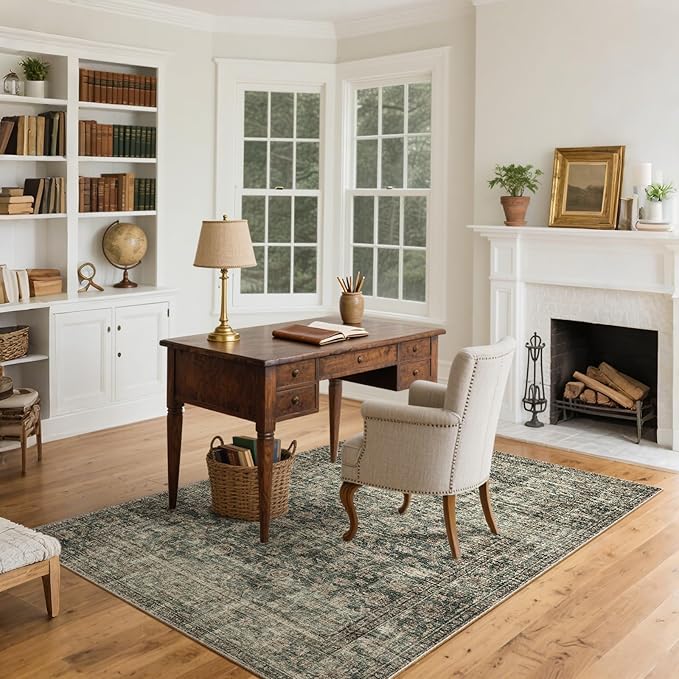 Machine Washable Throw Rugs for Entryway: Door Mat Indoor Entrance 4x6 Rug Boho Small Area Rug Non-Slip Low Pile Kitchen Rug for Front Door Indoor Entrance Entry Kids Room