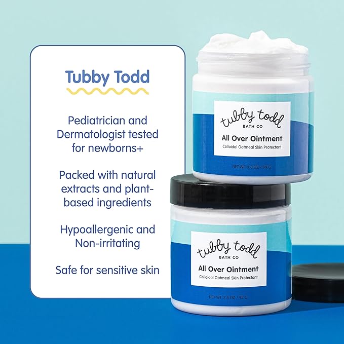 TUBBY TODD's Baby Body Wash & All Over Ointment Eczema Set - Gentle, Hypoallergenic Skincare for Newborns & Toddlers - 25oz, Lavender Rosemary