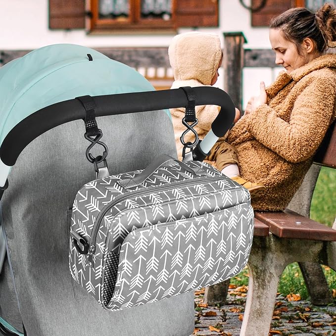 Accmor Stroller Organizer, Universal Stroller Organizer with Insulated Cup Holder Pocket, Dual Purpose Large Capacity Stroller Bag Caddy, Stroller Accessories Fits for Uppababy, Doona, Nuna Strollers