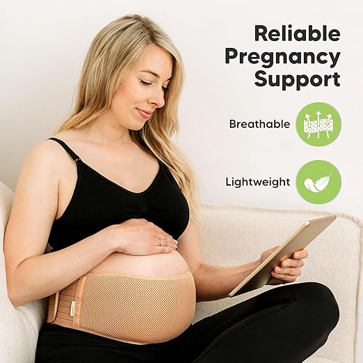 KeaBabies Maternity Belly Bands for Pregnant Women - Soft & Breathable Pregnancy Belly Support Band, Adjustable Maternity Belt for Back, Pelvic Support, Comfortable, Easy to Use (Classic Ivory, XL)
