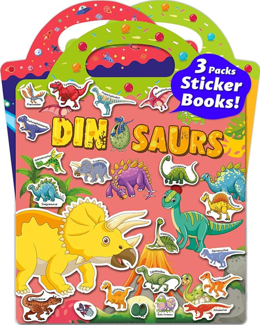 Reusable Sticker Book for Toddlers 2-4 Years, Stickers for Kids, Toddler Sticker Book Ages 1-3, Toddler Craft Activities, Toddlers Travel Toys Ages 2+ Boy Girl Birthday Gifts